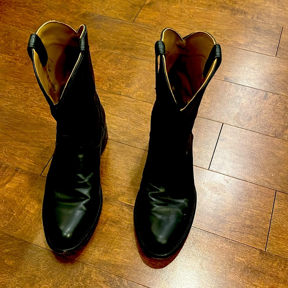 Tecovas Earl Roper in cowhide color midnight (black) 9 1/2 D